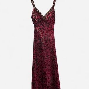 Elegant Women's Black and Pink Vintage Gown